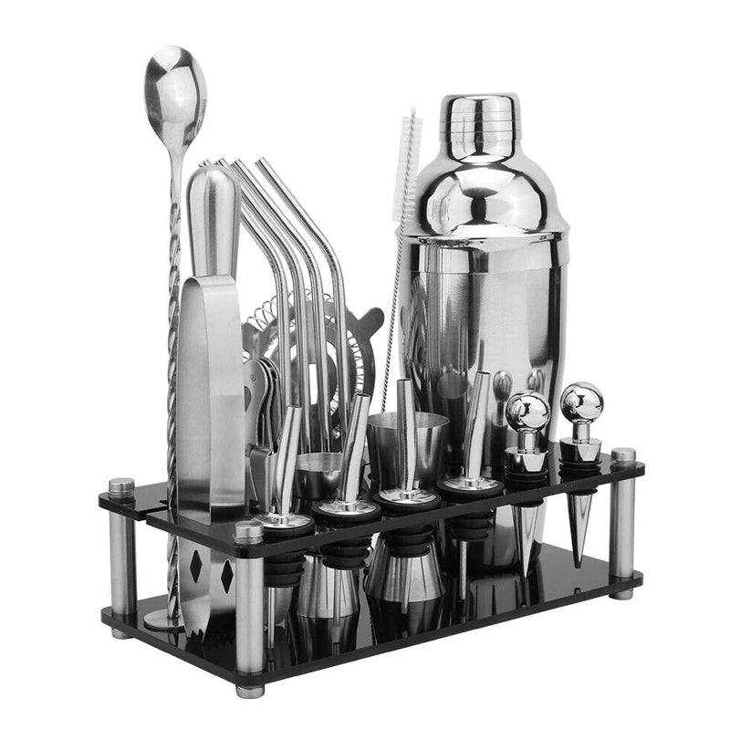 750ml 20Pcs Stainless Steel Cocktail Shaker Set  Premium Bartending Kit_0