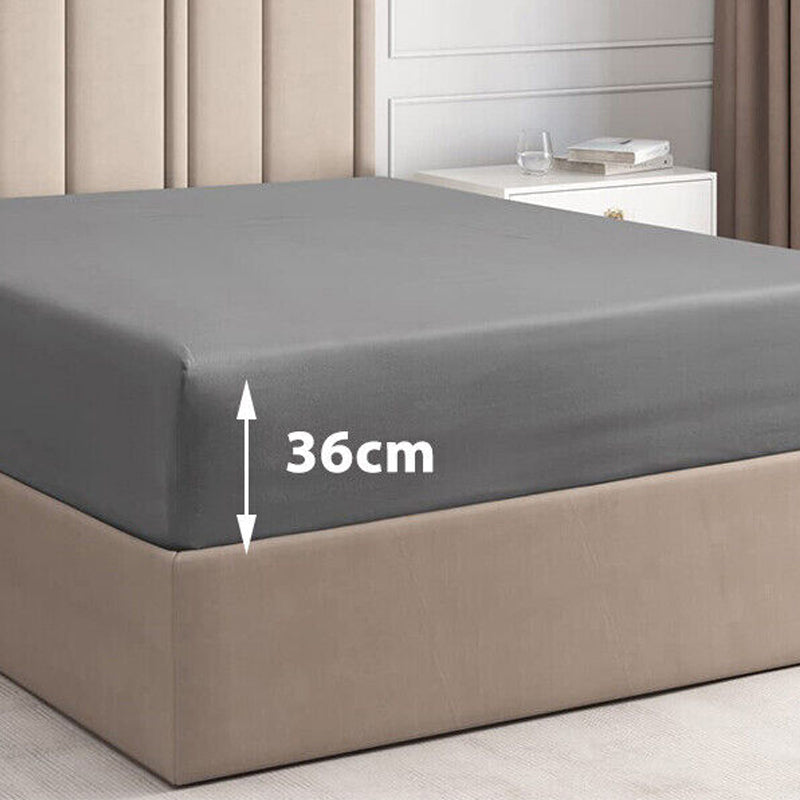 2000TC Washed Cotton Breathable Flat Fitted Bedsheet and Pillowcase Set_13