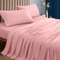 2000TC Washed Cotton Breathable Flat Fitted Bedsheet and Pillowcase Set_15