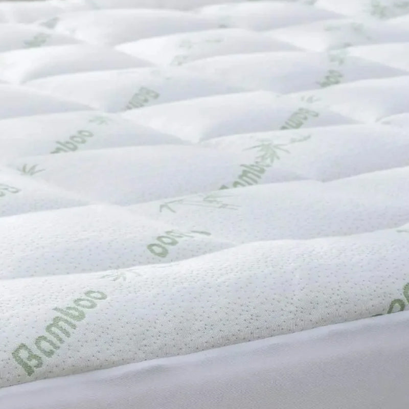 Thick and Breathable Natural Bamboo Mattress Topper Soft Quilted Bed Protector_3