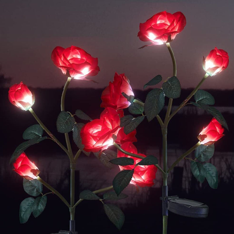 75cm Long Stemmed Garden Rose Decorative Outdoor Garden Flower Light- Solar Powered_5