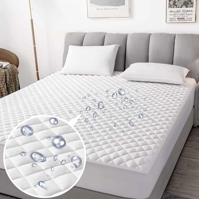 4 Layer Quilted Cotton Waterproof Mattress Protector and Breathable Bed Cover_4