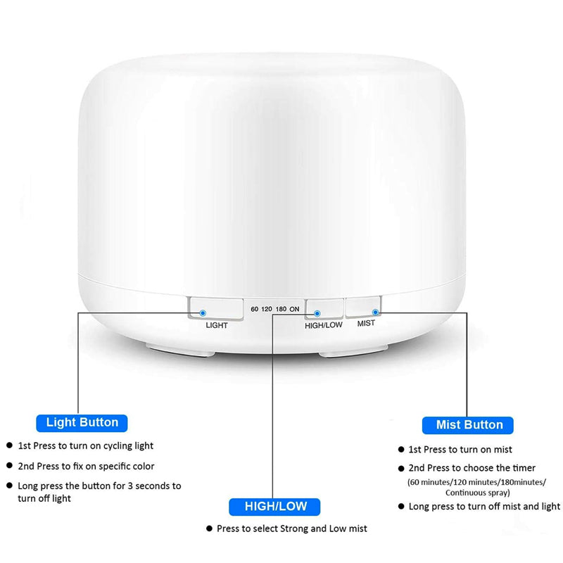 500ml Remote Controlled Multifunctional Essential Oil Diffuser with LED Light_6